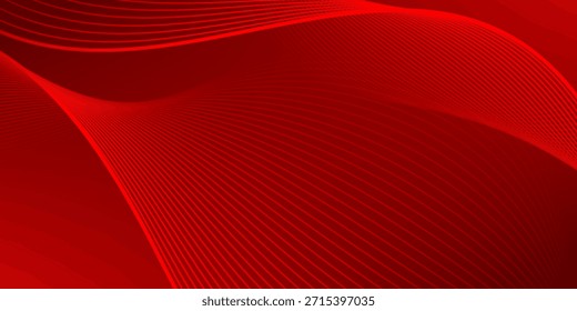 Fondo minimalista de líneas onduladas. Fondo rojo abstracto con línea ondulada.