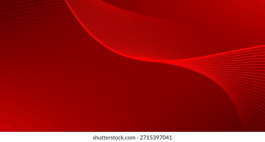 Fondo minimalista de líneas onduladas. Fondo rojo abstracto con línea ondulada.