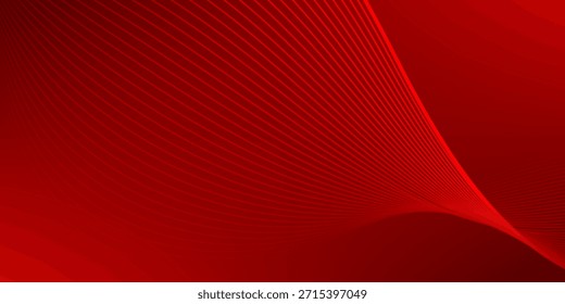 Fondo minimalista de líneas onduladas. Fondo rojo abstracto con línea ondulada.