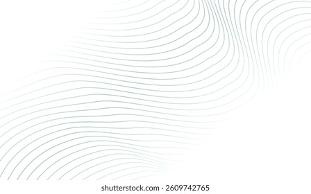 Minimalist Wavy Lines Pattern Background, Subtle Green Curves on White, Calm Abstract Design, Clean Backdrop, Modern Texture for Web and Print Projects