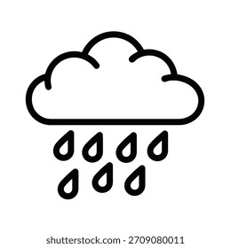 Símbolo de Clima minimalista: nube con lluvia que cae.