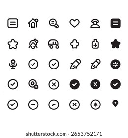 Conjunto Minimalista de Ícones de Aplicativo e Web