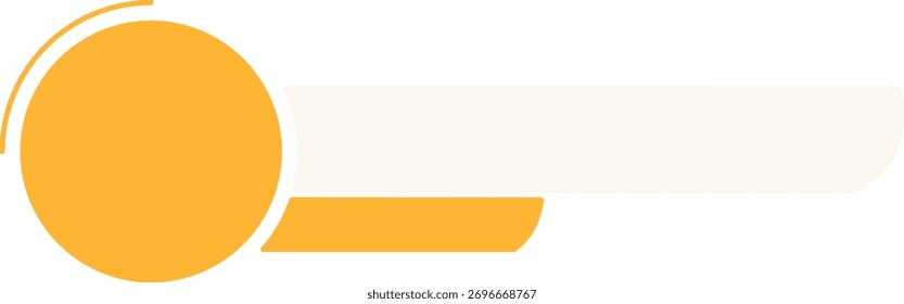 Anuncio de Web minimalista con un Grande círculo naranja para énfasis y fondo abstracto.