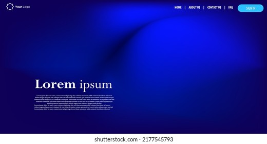 minimalist website landing page background design. black and blue mixed composition landing page