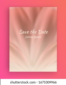 Minimalist Wedding Invitation Card Design with Pink Petal Flowers