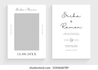 Minimalist Wedding Invitation Card Template Design