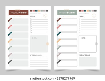 Minimalist Weekly Planner, Personal Planner Layout, Printable Planner