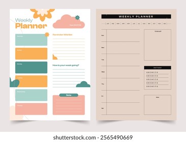 Minimalist Weekly Planner, Personal Planner Layout, Printable Planner