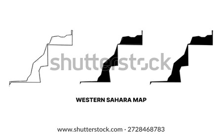 Minimalist western sahara map vector illustration
