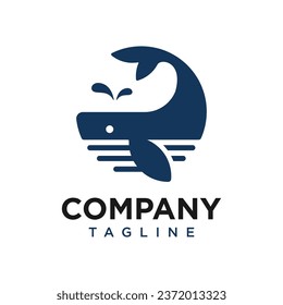 The minimalist whale logo in a circle shape is simple and memorable