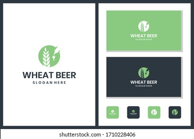 Minimalist wheat beer logo design template