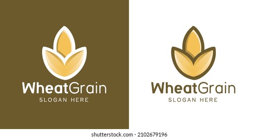 minimalist wheat, grain agriculture logo design inspiration