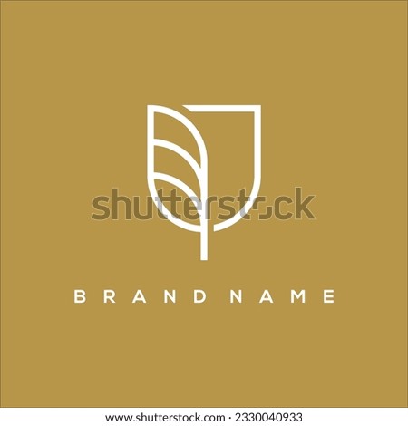 minimalist wheat line vector logo