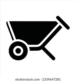 Minimalist Wheelbarrow Icon Pictogram Style Vector Image