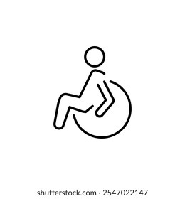 Minimalist wheelchair icon representing accessibility, inclusion, and mobility support