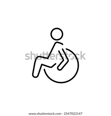 Minimalist wheelchair icon representing accessibility, inclusion, and mobility support