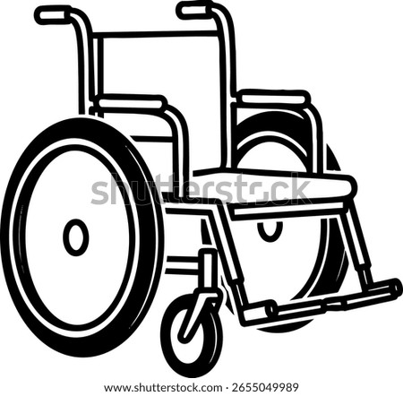 Minimalist wheelchair icon. A simple vector graphic for healthcare, special needs, and patient care themes in an isometric style