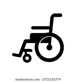 Icono de silla de ruedas minimalista Vector de ayuda de movilidad plana ilustración de símbolo