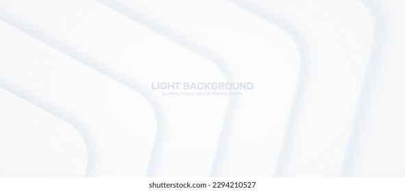 Minimalist White 3D Vector Layered Smooth Blurred Structure Dynamic Pattern Abstract Background. Morph Material Design Light Abstraction For Digital Technology Business Projects. Hi-Tech Illustration