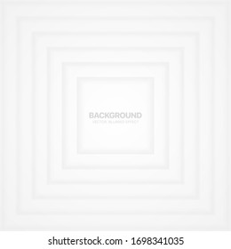 Minimalist White Abstract Background 3D Vector Squares Blurred Effect. Modern Technology Light Wallpaper. Clear Blank Business Presentation Backdrop. Colorless Empty Blur Surface Illustration