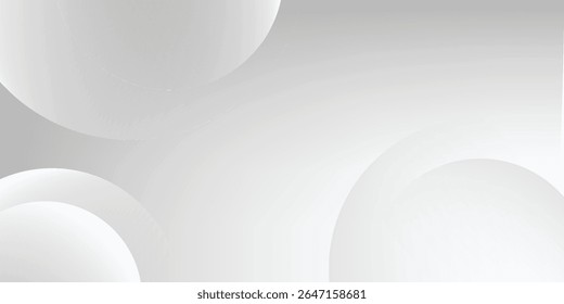 minimalist white abstract background featuring overlapping curves and circular shapes in various shades of gray, creating a smooth gradient and subtle depth