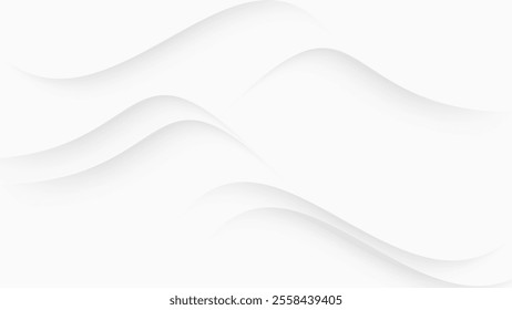 Minimalist White Abstract Background with Soft Wave Lines for Elegant Design