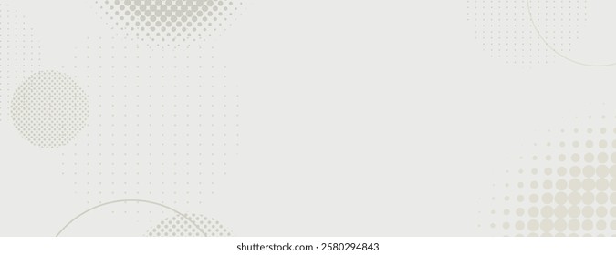 Minimalist white background with dotted patterns. The white background features subtle gray circles, creating a soft, modern texture. Geometric pattern background vector. Gray background.