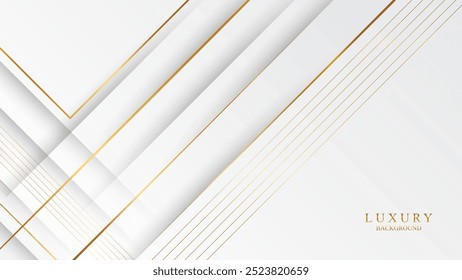 Fundo branco minimalista com elegantes ornamentos de estilo dourado 3d