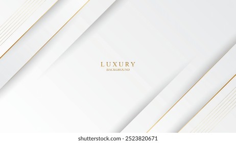 Minimalist white background with elegant 3d golden style ornaments
