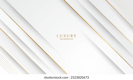 Minimalist white background with elegant 3d golden style ornaments