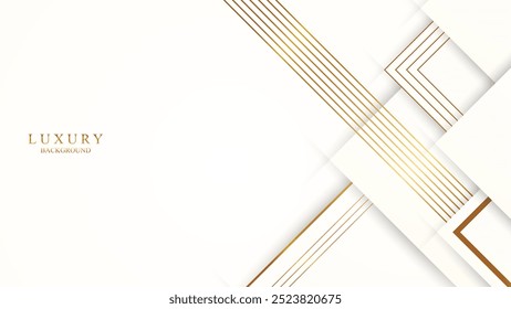 Minimalist white background with elegant 3d golden style ornaments