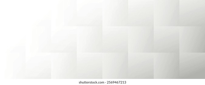 Minimalist white background with a subtle geometric pattern. The white background has a smooth, modern texture. Square pattern background vector. White background.