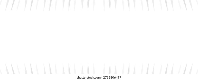 A minimalist white banner background featuring light gray, serrated borders along the top and bottom edges.