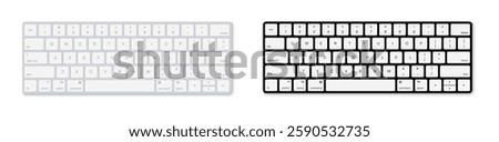 Minimalist White and Black Keyboards Vector Set