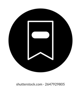 Minimalist white bookmark icon inside a black circle representing digital organization and navigation for online platforms