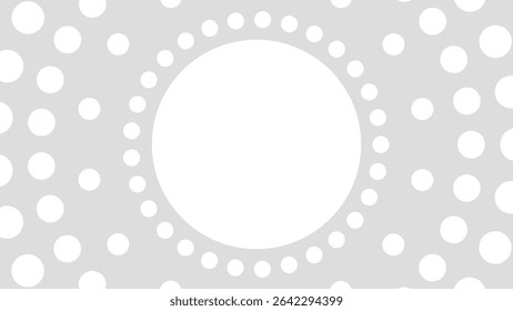 Minimalist White Circle Frame On Gray Background. Abstract Business Wallpaper. Vector Illustration