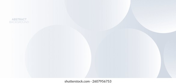 Minimalist White Circular Abstract Background. Minimal corporate white background with geometric circle shapes.