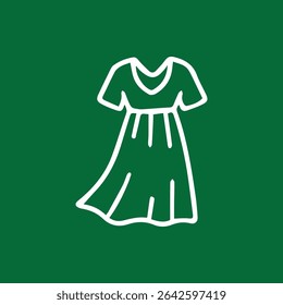 A minimalist white dress on a solid green background creates a clean and modern aesthetic. The simplicity highlights the dress's form.
