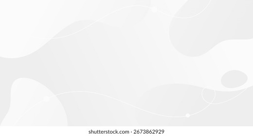Fundo abstrato de gradiente branco minimalista com formas orgânicas suaves e linhas onduladas dinâmicas de ondas