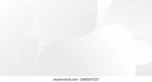 Fundo abstrato de gradiente branco minimalista com formas orgânicas suaves e linhas onduladas dinâmicas de ondas