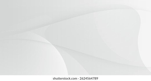 Plano de Fundo Abstrato Minimalista Branco e Cinza com Curvas Suaves