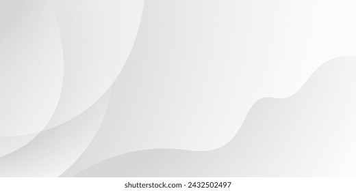 Minimalist white and gray wave modern abstract background for template design. Vector illustration	