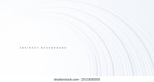 Minimalist White and Grey Concentric Circles. Modern Abstract Background