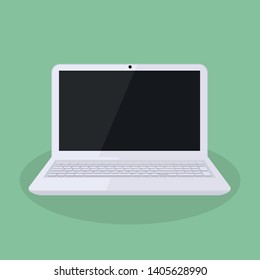 Minimalist white laptop design vector