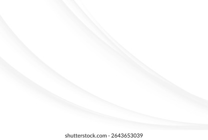 A minimalist white and light grey abstract background features soft undulating lines creating a modern flowing design.