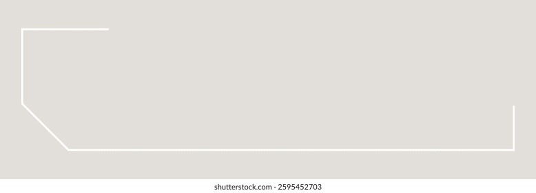 Minimalist white line design on a light gray background. Simple geometric shape, clean and modern. Minimalist style, emphasizing simplicity and elegance. Background vector.