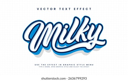 Minimalist White Milky, Editable Vector Tex Effect. Suitable For Milky Cream.