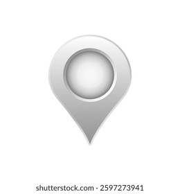 Minimalist white pin design for location marking commonly used in digital maps and navigation tools.