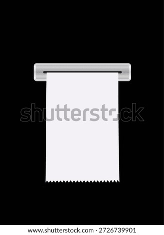 Minimalist White Receipt Bill Icon Emerging From Slot Isolated On Black Background Illustration