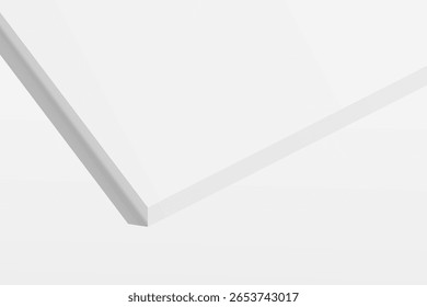 Minimalist white rectangular surface with soft edges and clean lines, ideal for modern design or abstract texture backgrounds.